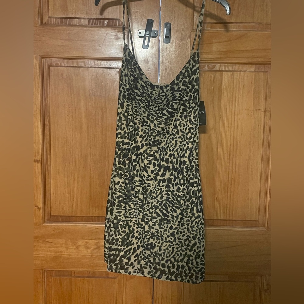 NWT Forever 21 Army Camo Print Mini Dress w Adjustable Spaghetti Straps, Medium